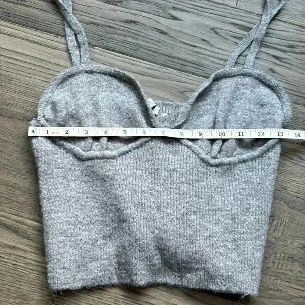 🔥Zara🔥 | Grey ribbed sweater cropped tank top - Picture 5 of 8